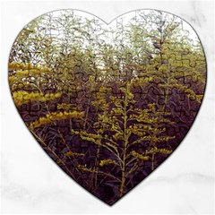 Purple And Yellow Goldenrod Jigsaw Puzzle (heart) by okhismakingart