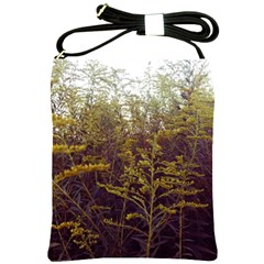 Purple And Yellow Goldenrod Shoulder Sling Bag by okhismakingart