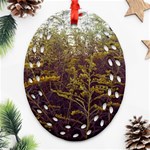 Purple and Yellow Goldenrod Oval Filigree Ornament (Two Sides) Front