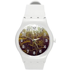 Purple And Yellow Goldenrod Round Plastic Sport Watch (m) by okhismakingart