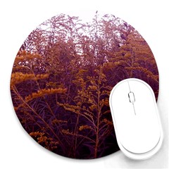 Red And Yellow Goldenrod Round Mousepads by okhismakingart