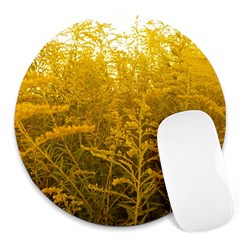 Gold Goldenrod Round Mousepads by okhismakingart