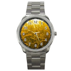 Gold Goldenrod Sport Metal Watch by okhismakingart