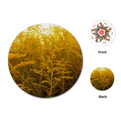 Gold Goldenrod Playing Cards (round) by okhismakingart