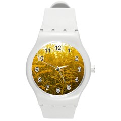 Gold Goldenrod Round Plastic Sport Watch (m) by okhismakingart