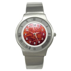 Red Goldenrod Stainless Steel Watch