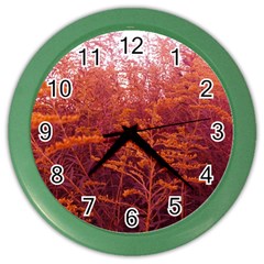 Red Goldenrod Color Wall Clock