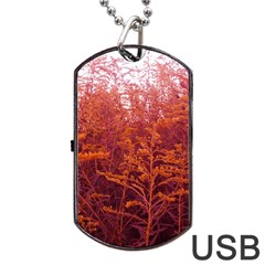 Red Goldenrod Dog Tag Usb Flash (two Sides) by okhismakingart