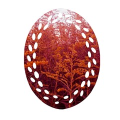 Red Goldenrod Oval Filigree Ornament (two Sides) by okhismakingart