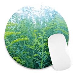 Turquoise Goldenrod Round Mousepads by okhismakingart