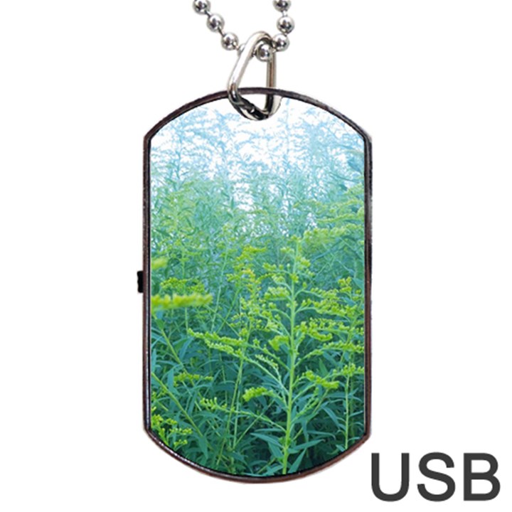 Turquoise Goldenrod Dog Tag USB Flash (One Side)