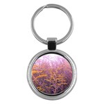 Pink Goldenrod Key Chains (Round)  Front