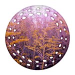 Pink Goldenrod Round Filigree Ornament (Two Sides) Back