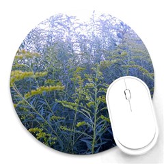 Blue Goldenrod Round Mousepads by okhismakingart