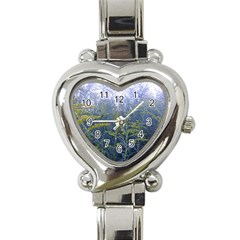 Blue Goldenrod Heart Italian Charm Watch by okhismakingart