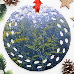 Blue Goldenrod Round Filigree Ornament (two Sides) by okhismakingart