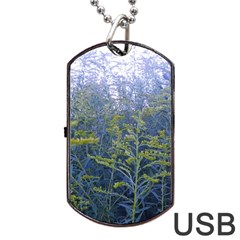 Blue Goldenrod Dog Tag Usb Flash (two Sides) by okhismakingart