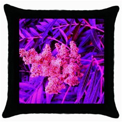 Pink And Blue Sideways Sumac Throw Pillow Case (black) by okhismakingart