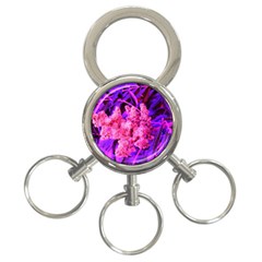 Pink And Blue Sideways Sumac 3-ring Key Chains by okhismakingart