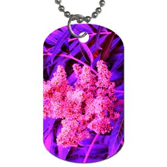 Pink And Blue Sideways Sumac Dog Tag (one Side) by okhismakingart