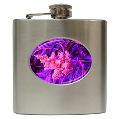 Pink And Blue Sideways Sumac Hip Flask (6 Oz) by okhismakingart