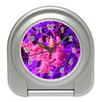 Pink and Blue Sideways Sumac Travel Alarm Clock Front