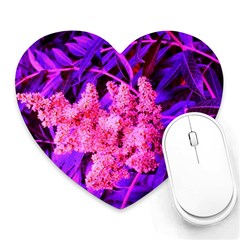 Pink And Blue Sideways Sumac Heart Mousepads by okhismakingart