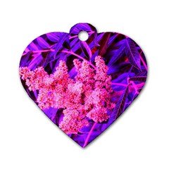 Pink And Blue Sideways Sumac Dog Tag Heart (one Side) by okhismakingart