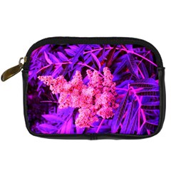 Pink And Blue Sideways Sumac Digital Camera Leather Case by okhismakingart