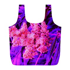 Pink And Blue Sideways Sumac Full Print Recycle Bag (l) by okhismakingart