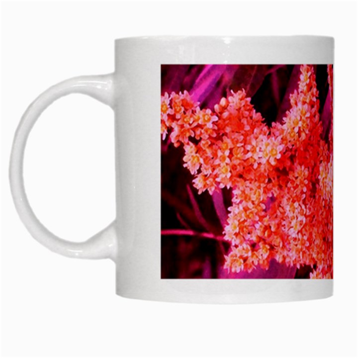 Pink Sideways Sumac White Mugs