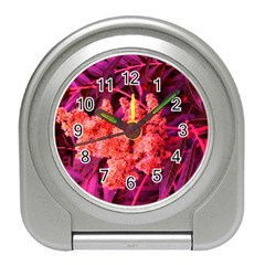 Pink Sideways Sumac Travel Alarm Clock by okhismakingart