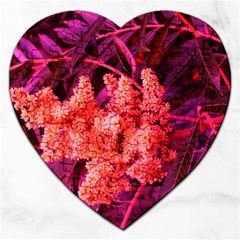 Pink Sideways Sumac Jigsaw Puzzle (heart) by okhismakingart