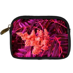 Pink Sideways Sumac Digital Camera Leather Case by okhismakingart