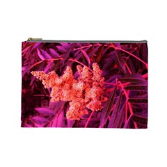 Pink Sideways Sumac Cosmetic Bag (large) by okhismakingart