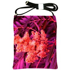 Pink Sideways Sumac Shoulder Sling Bag by okhismakingart