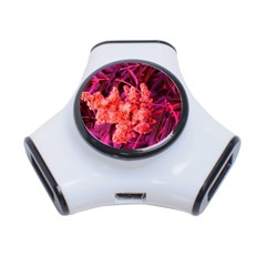 Pink Sideways Sumac 3-port Usb Hub by okhismakingart