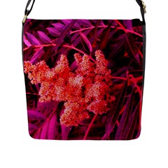 Pink Sideways Sumac Flap Closure Messenger Bag (l) by okhismakingart