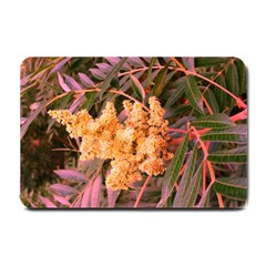 Pale Yellow And Green Sideways Sumac Small Doormat  by okhismakingart