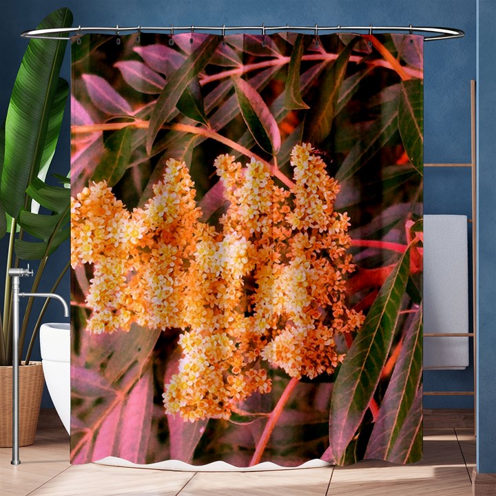 Pale Yellow and Green Sideways Sumac Shower Curtain 60  x 72  (Medium) 