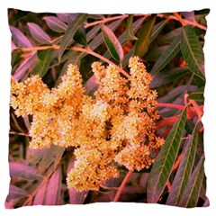 Pale Yellow And Green Sideways Sumac Large Cushion Case (one Side) by okhismakingart