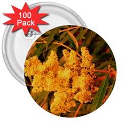 Yellow Sideways Sumac 3  Buttons (100 Pack)  by okhismakingart