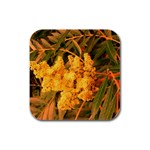 Yellow Sideways Sumac Rubber Square Coaster (4 pack)  Front