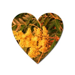 Yellow Sideways Sumac Heart Magnet by okhismakingart