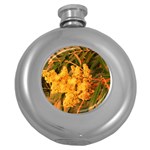 Yellow Sideways Sumac Round Hip Flask (5 oz) Front