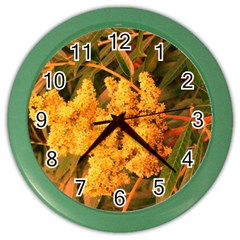 Yellow Sideways Sumac Color Wall Clock by okhismakingart