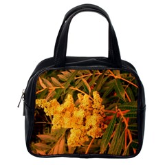 Yellow Sideways Sumac Classic Handbag (one Side) by okhismakingart