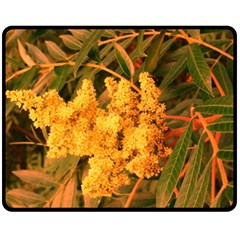 Yellow Sideways Sumac Fleece Blanket (medium)  by okhismakingart