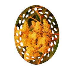 Yellow Sideways Sumac Ornament (oval Filigree) by okhismakingart