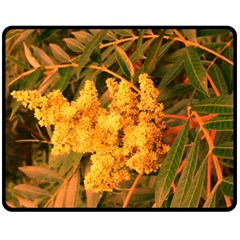 Yellow Sideways Sumac Double Sided Fleece Blanket (medium)  by okhismakingart